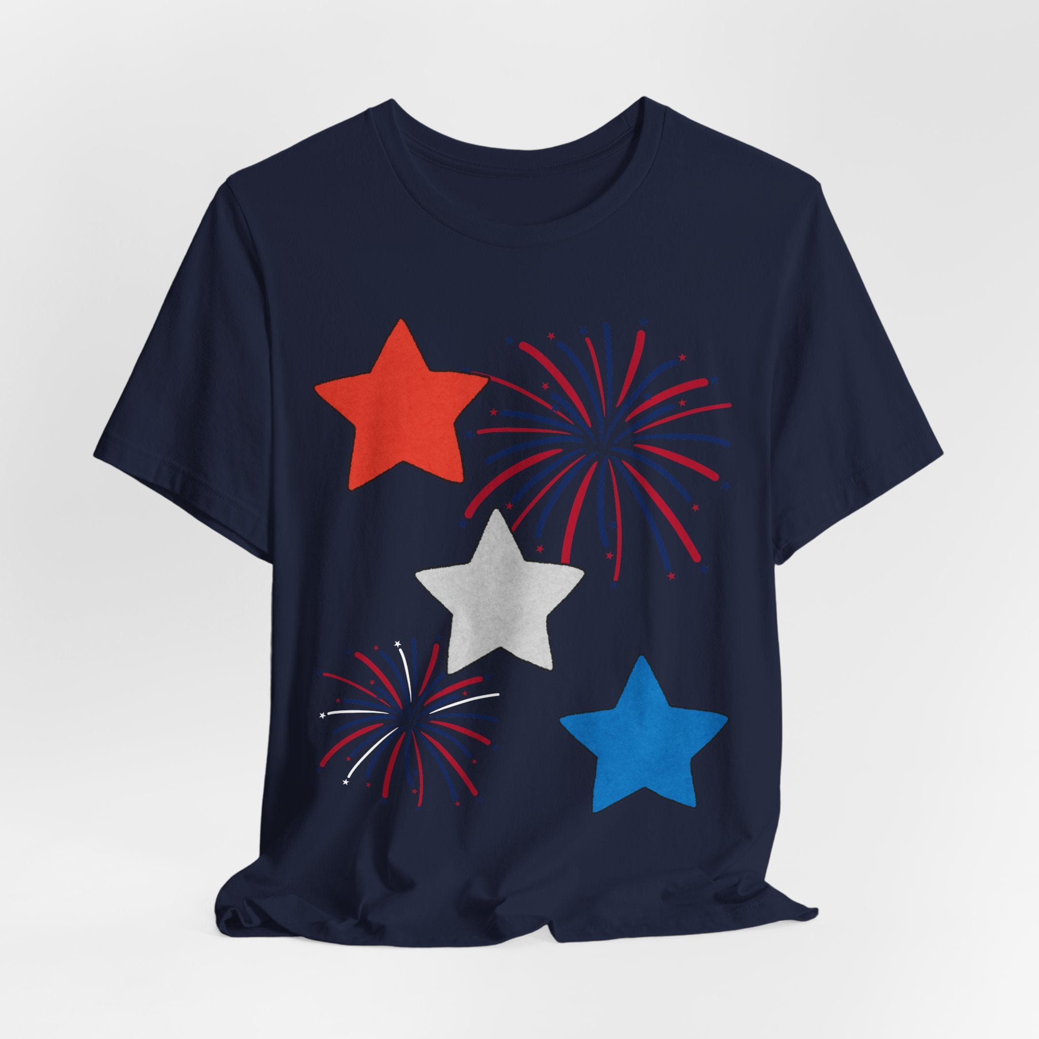 Stars & Fireworks T-Shirt — Patriotic Celebration Tee
