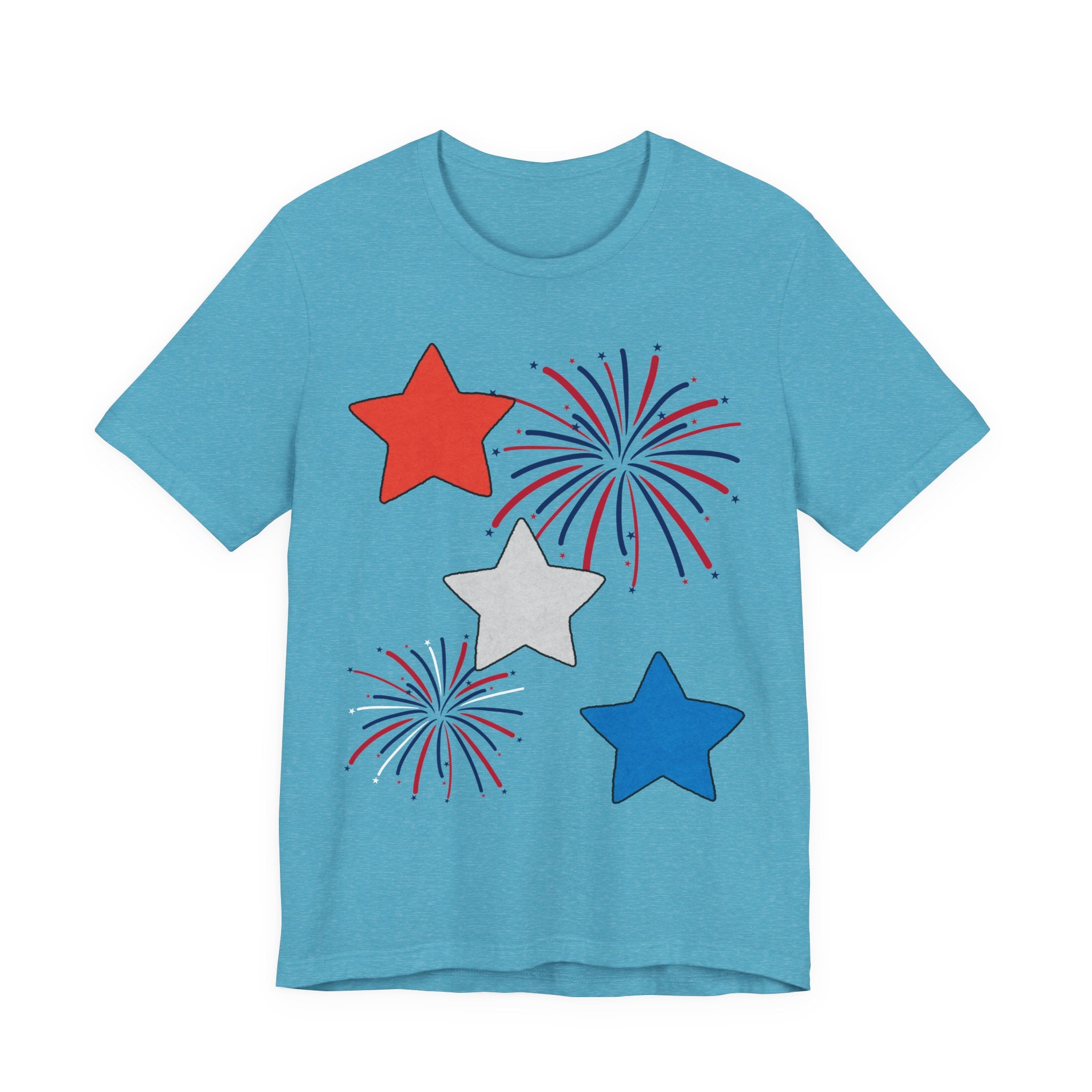 Stars & Fireworks T-Shirt — Patriotic Celebration Tee